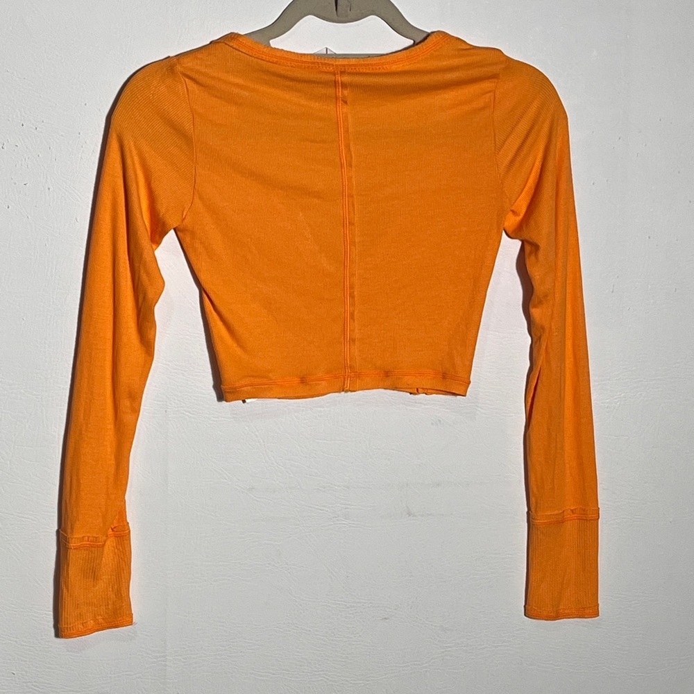 Urban Outfitters Out From Under Vibrant Orange Cropped Long Sleeve Small - Picture 2 of 8